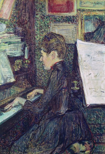 Mademoiselle Dihau (1843-1935) au piano, 1890 - Henri de Toulouse Lautrec